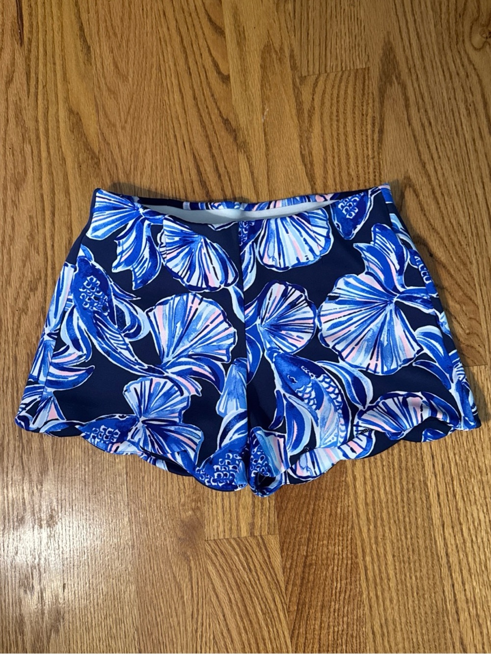 Lilly Pulitzer Navy Blue Floral Print Skort Shorts